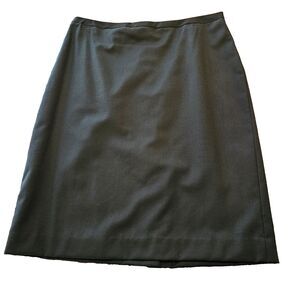 BROOKS BROTHERS wool skirt black size 12 black a line career professional skirt